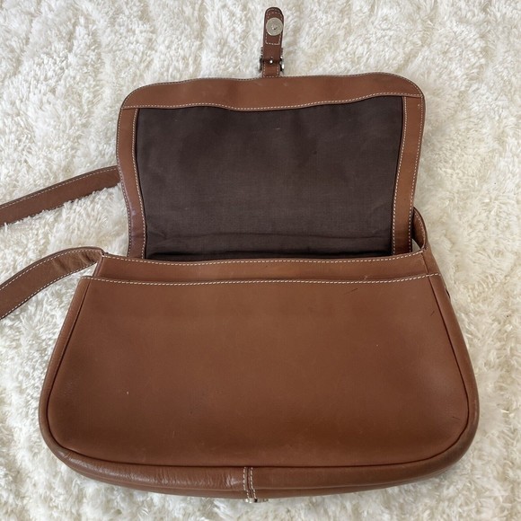 Hobo International Saddle Bag Messenger Brown Leather Shoulder Satchel Purse - Picture 9 of 16